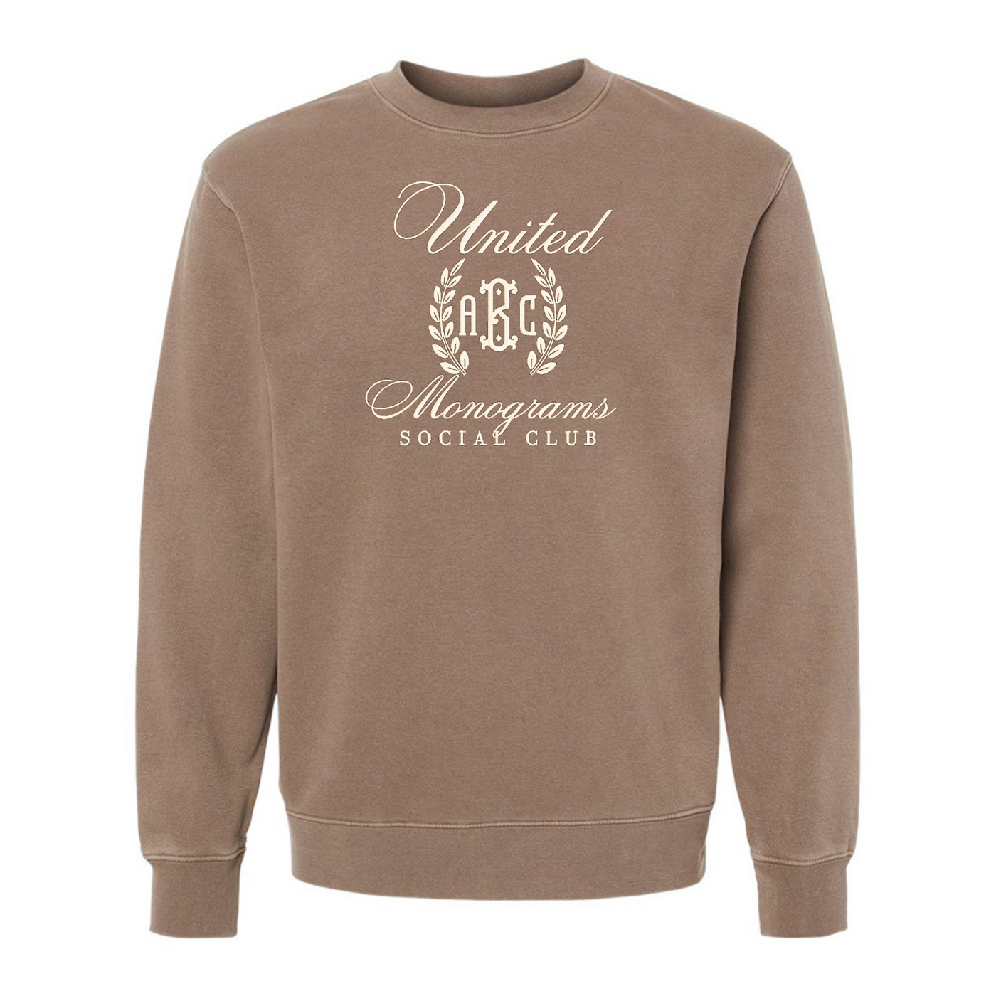 Monogrammed 'UM Social Club' Embroidered Pigment Dyed Sweatshirt