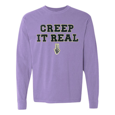 'Creep It Real' Letter Patch Comfort Colors Long Sleeve T-Shirt