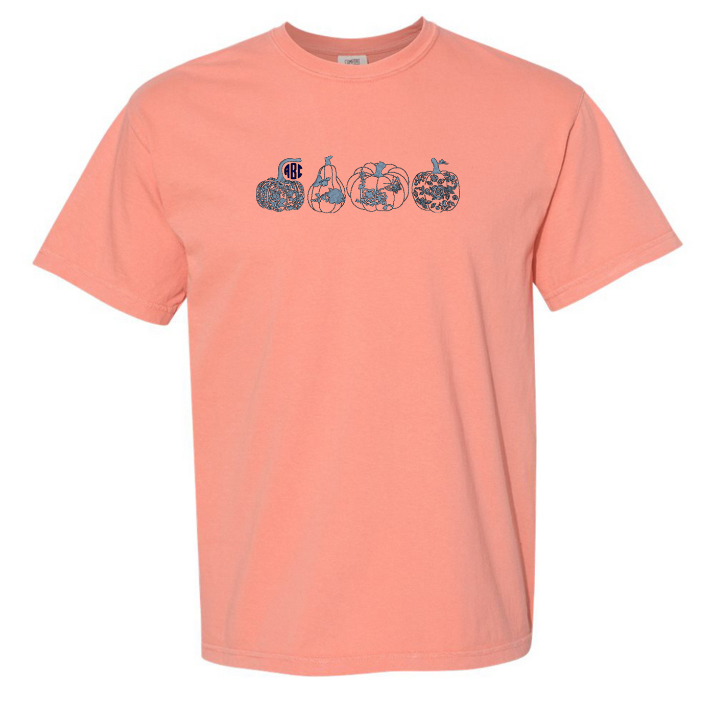 Monogrammed 'Chinoiserie Pumpkin Set' Embroidered T-Shirt