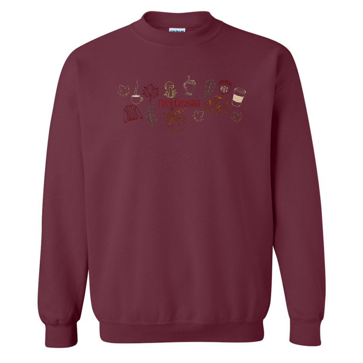 Monogrammed 'Fall Coziness' Embroidered Sweatshirt