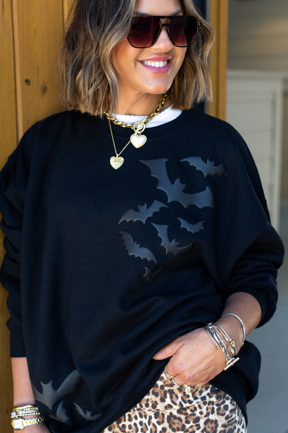 UM X @livinwithMB PUFF 'Bats' Crewneck