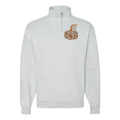 Monogrammed 'Chinoiserie Pumpkin' Quarter Zip Sweatshirt