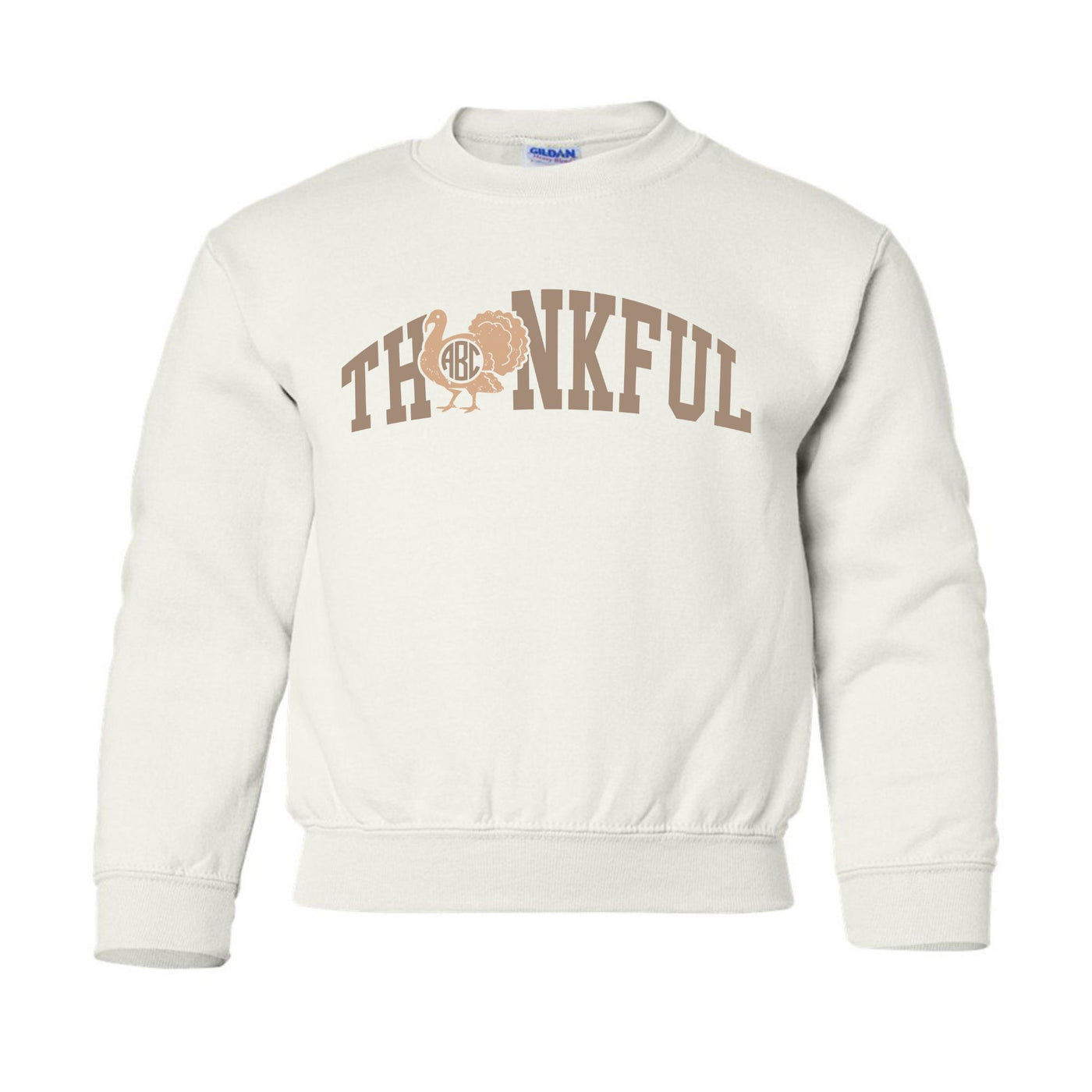 Kids Monogrammed 'Thankful' Crewneck Sweatshirt