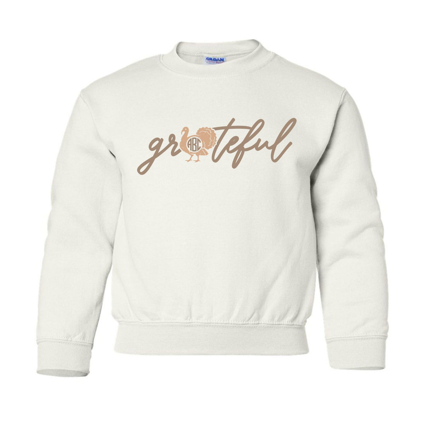 Kids Monogrammed 'Grateful' Crewneck Sweatshirt