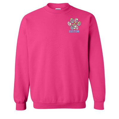 Make It Yours™ 'Floral Paw Print' Crewneck Sweatshirt