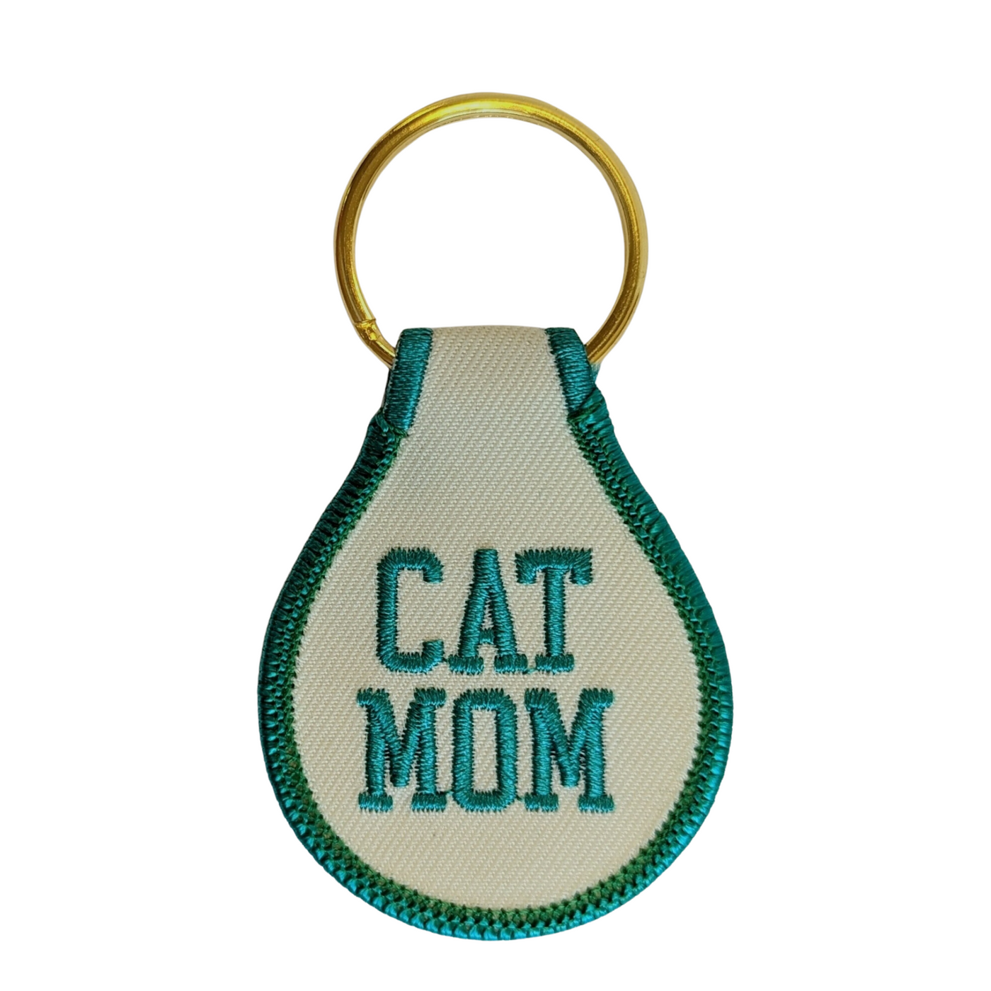 Cat Mom Embroidered Key Tag