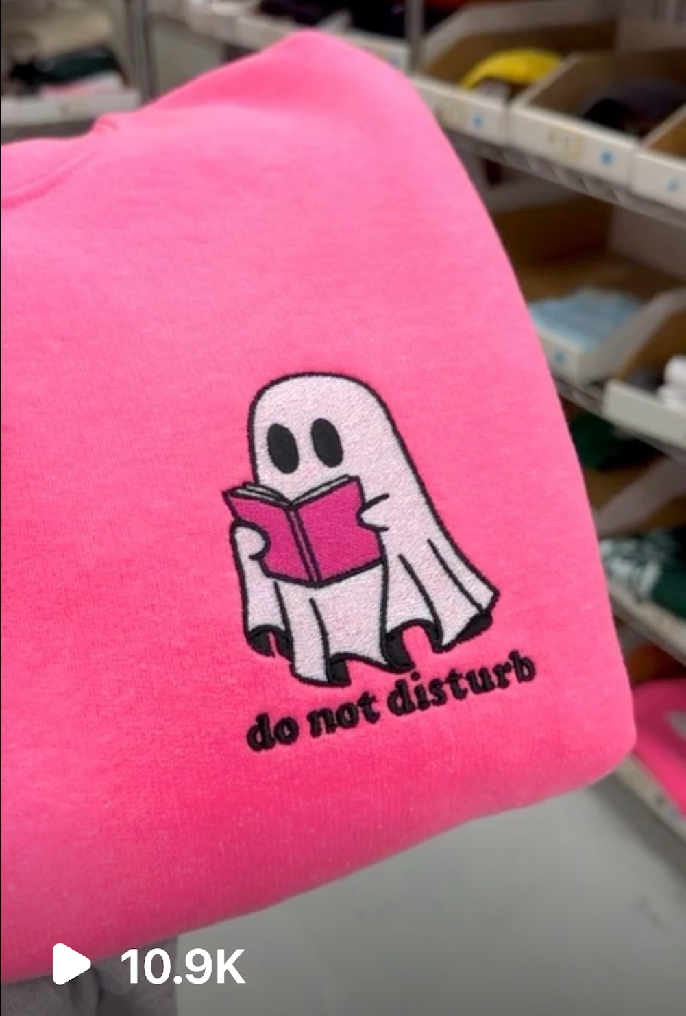 'Do Not Disturb' Embroidered Crewneck Sweatshirt