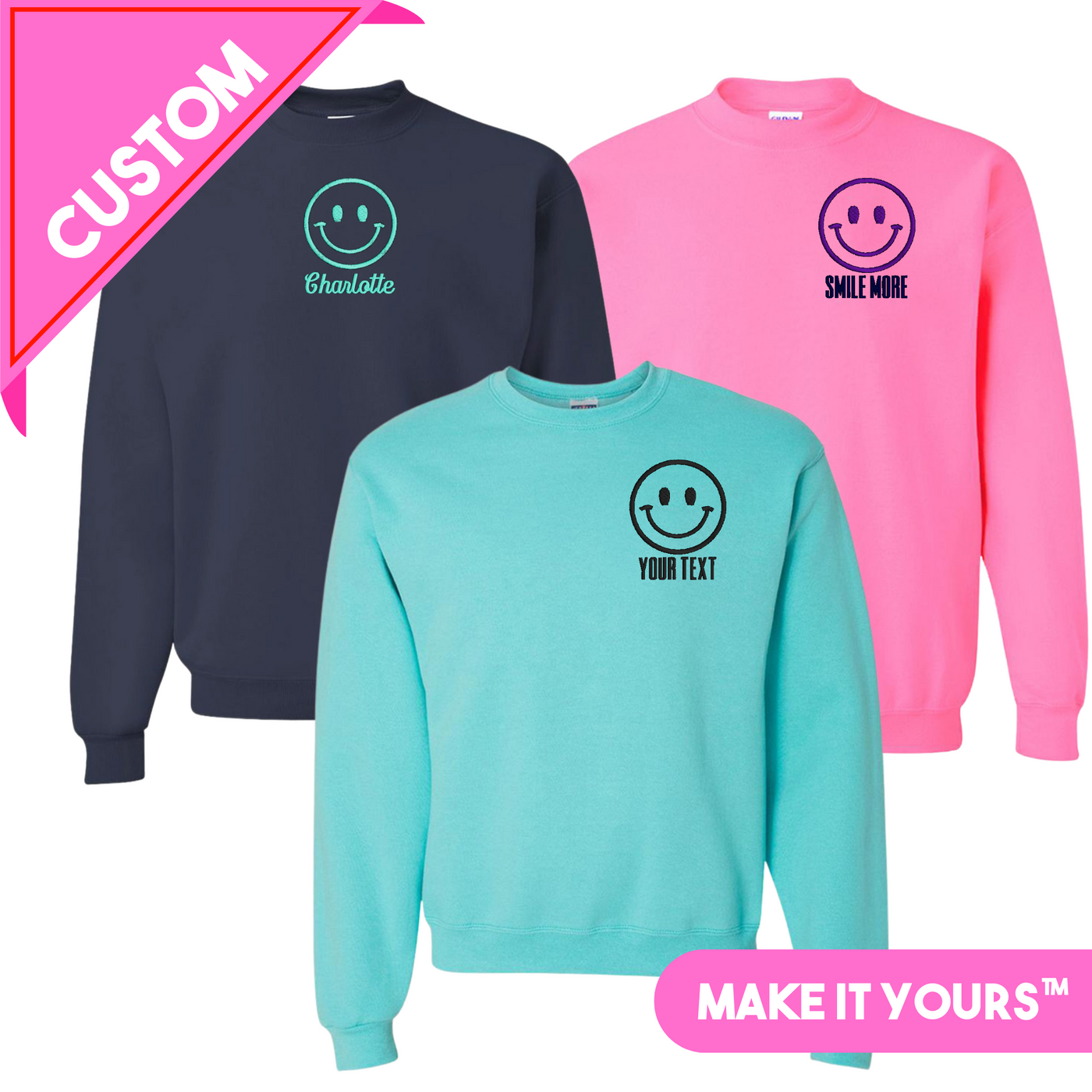 Make It Yours™ 'Smiley Face' Crewneck Sweatshirt