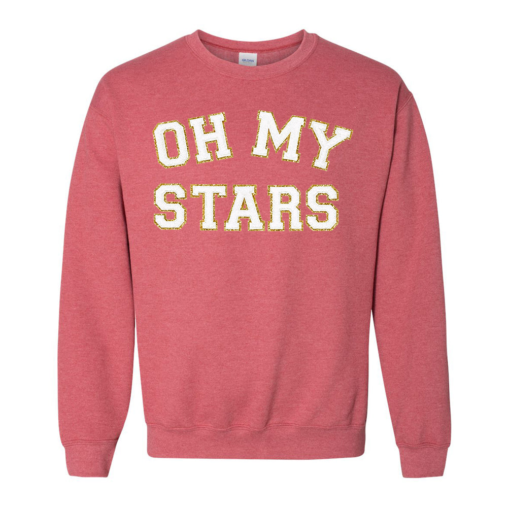 Oh My Stars Letter Patch Crewneck Sweatshirt