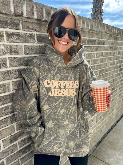 PUFF 'Coffee & Jesus' Camo Hideaway Hoodie