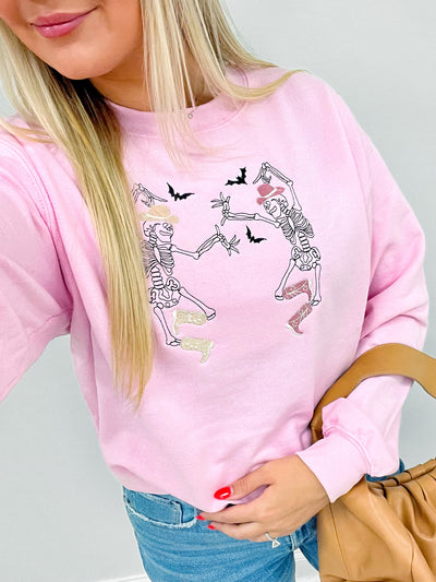 'Skeleton Cowgirls' Embroidered Crewneck Sweatshirt