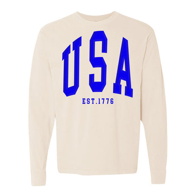 'USA' PUFF Design Long Sleeve T-Shirt