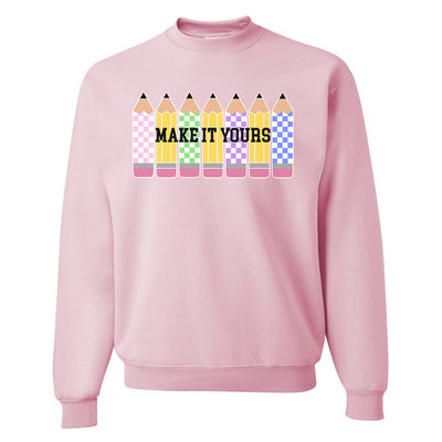 Make It Yours™ 'Checkered Pencils' Crewneck Sweatshirt