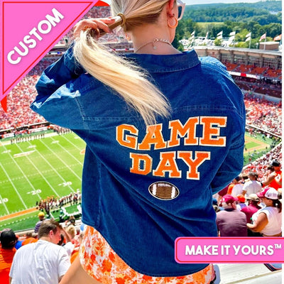 Make It Yours™ Letter Patch Oversized Denim Long Sleeve