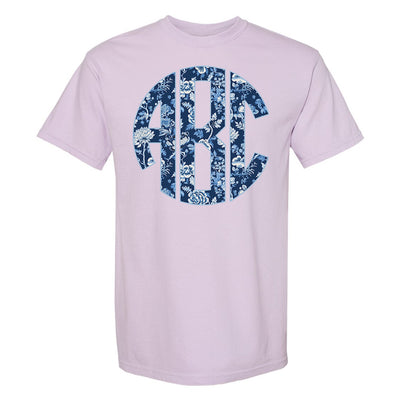 Monogrammed 'Blue & White Chinoiserie' Big Print T-Shirt