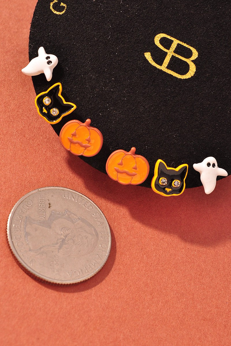 Halloween Assorted Gold Dipped Earring Set