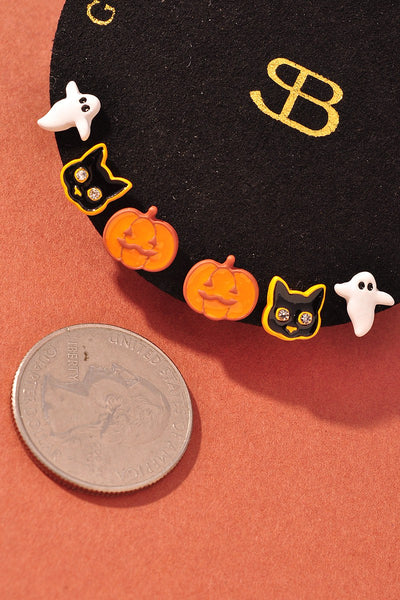 Halloween Assorted Gold Dipped Earring Set