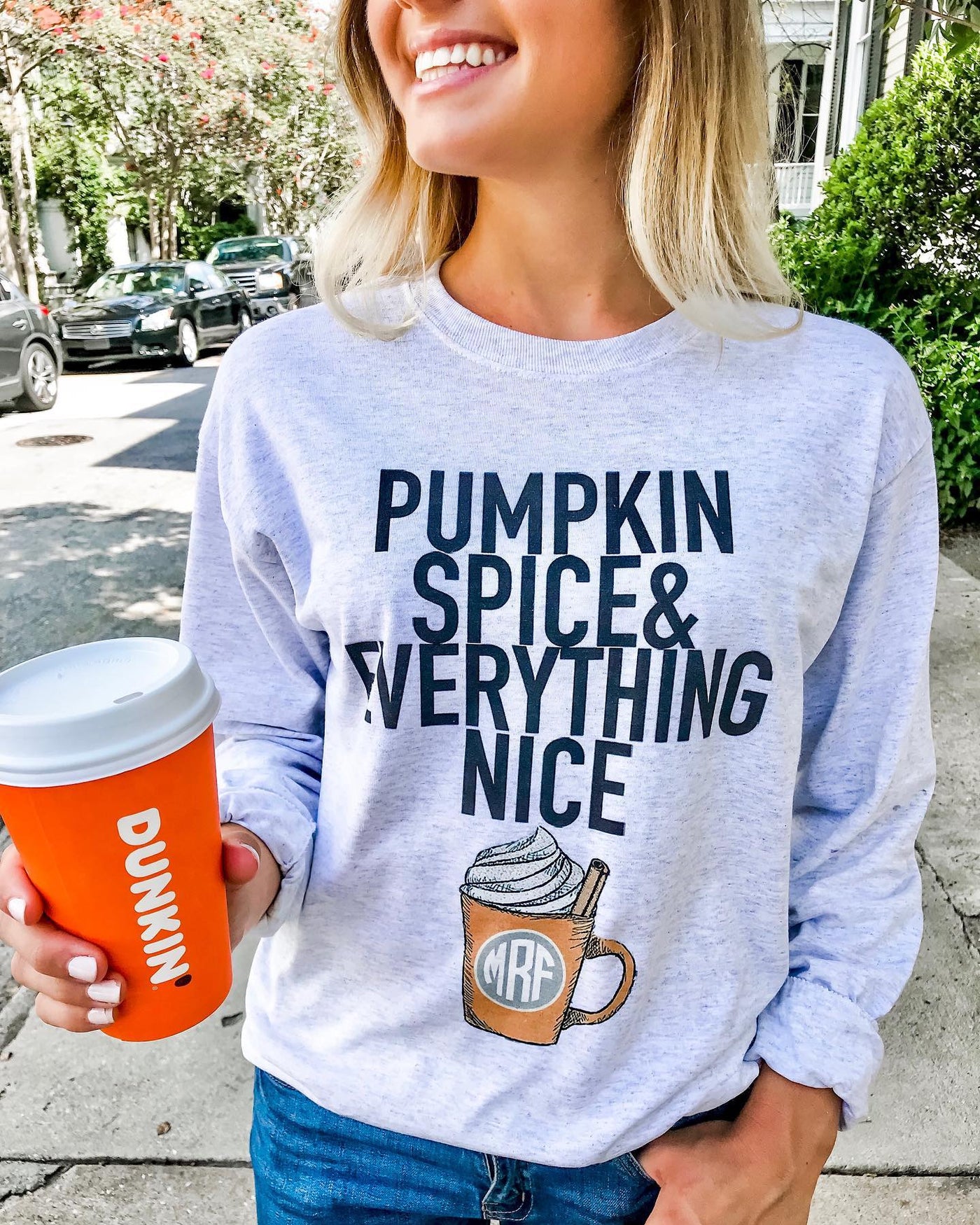 Monogrammed 'Pumpkin Spice' Basic Long Sleeve T-Shirt