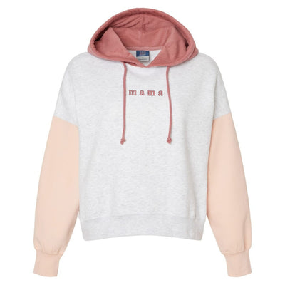 Mama Embroidered Colorblock Hoodie
