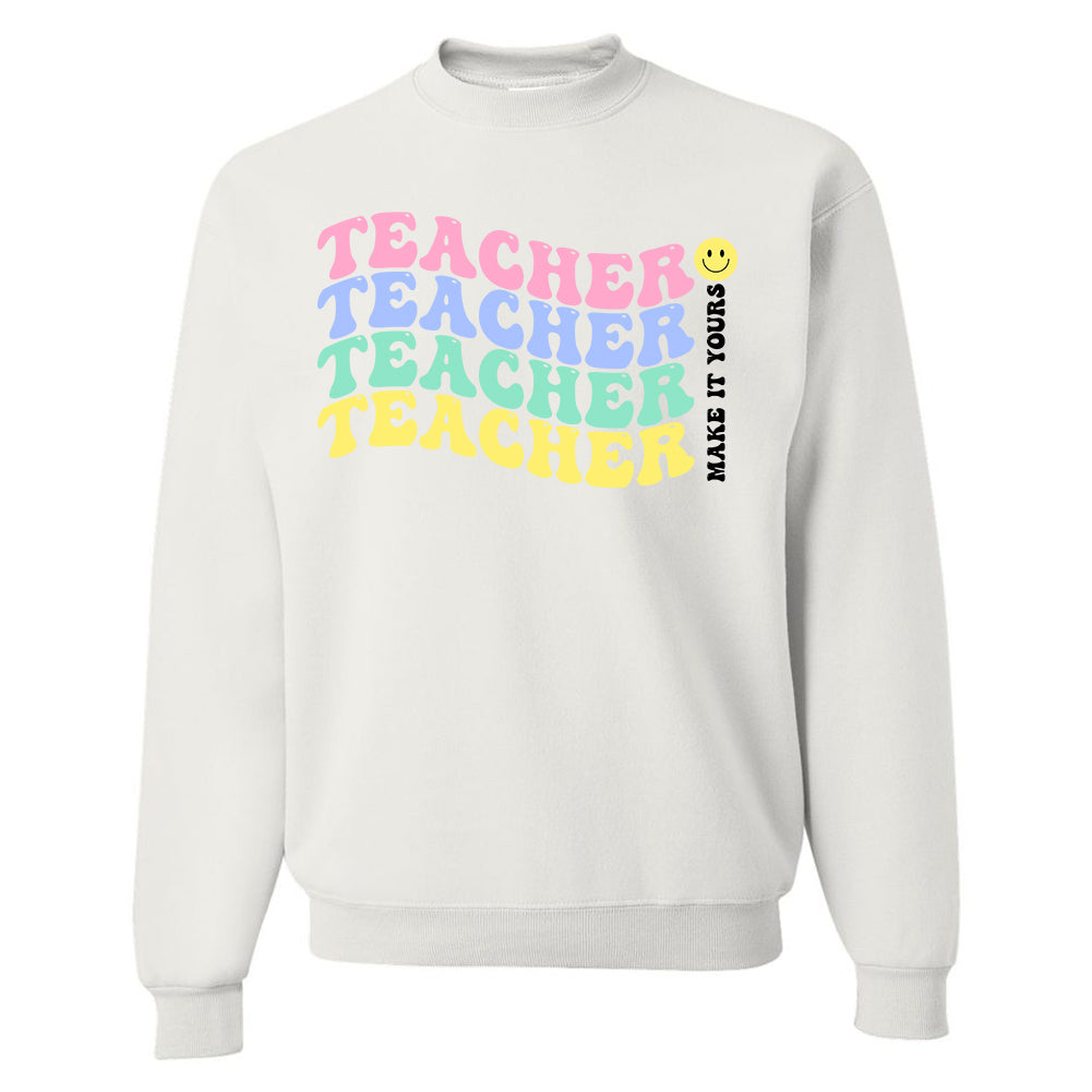 Make It Yours™ 'Retro Teacher' Crewneck Sweatshirt