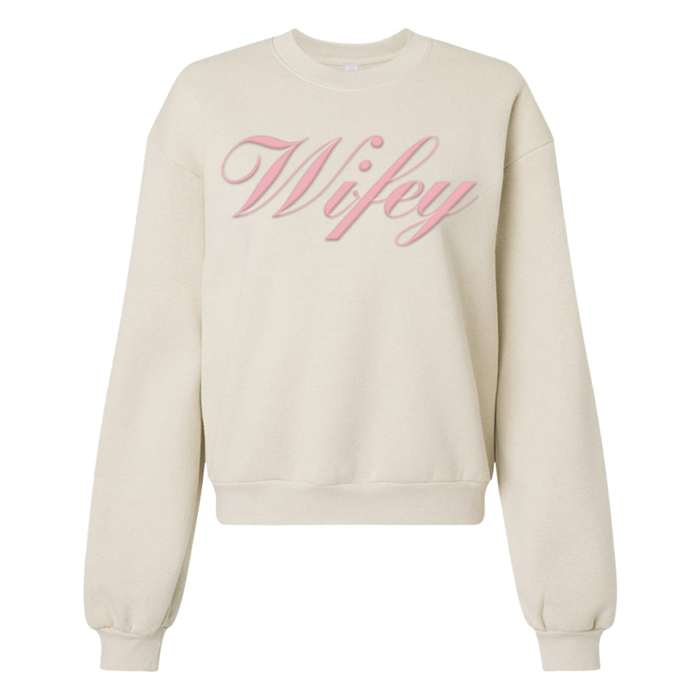 American Apparel 'Wifey' PUFF Cropped Sweatshirt