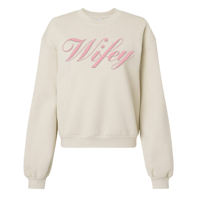 American Apparel 'Wifey' PUFF Cropped Sweatshirt