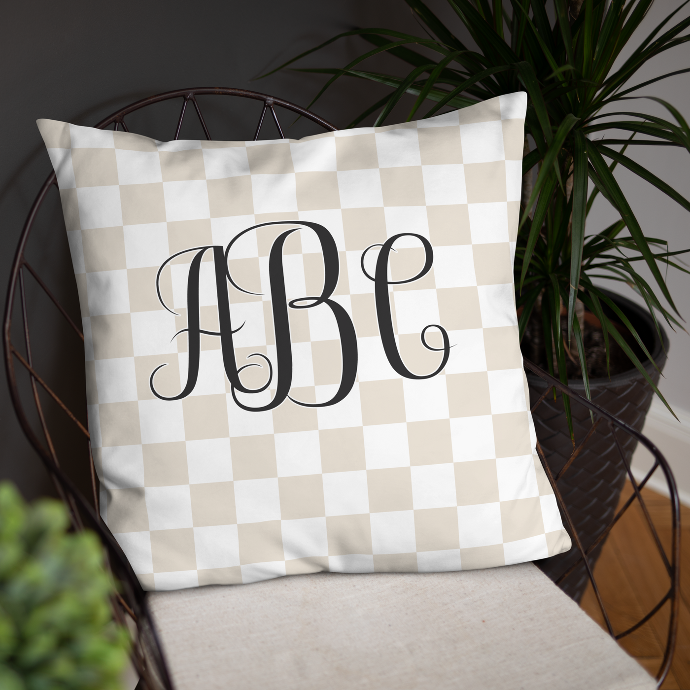 Monogrammed Pattern Pillow Case + Pillow