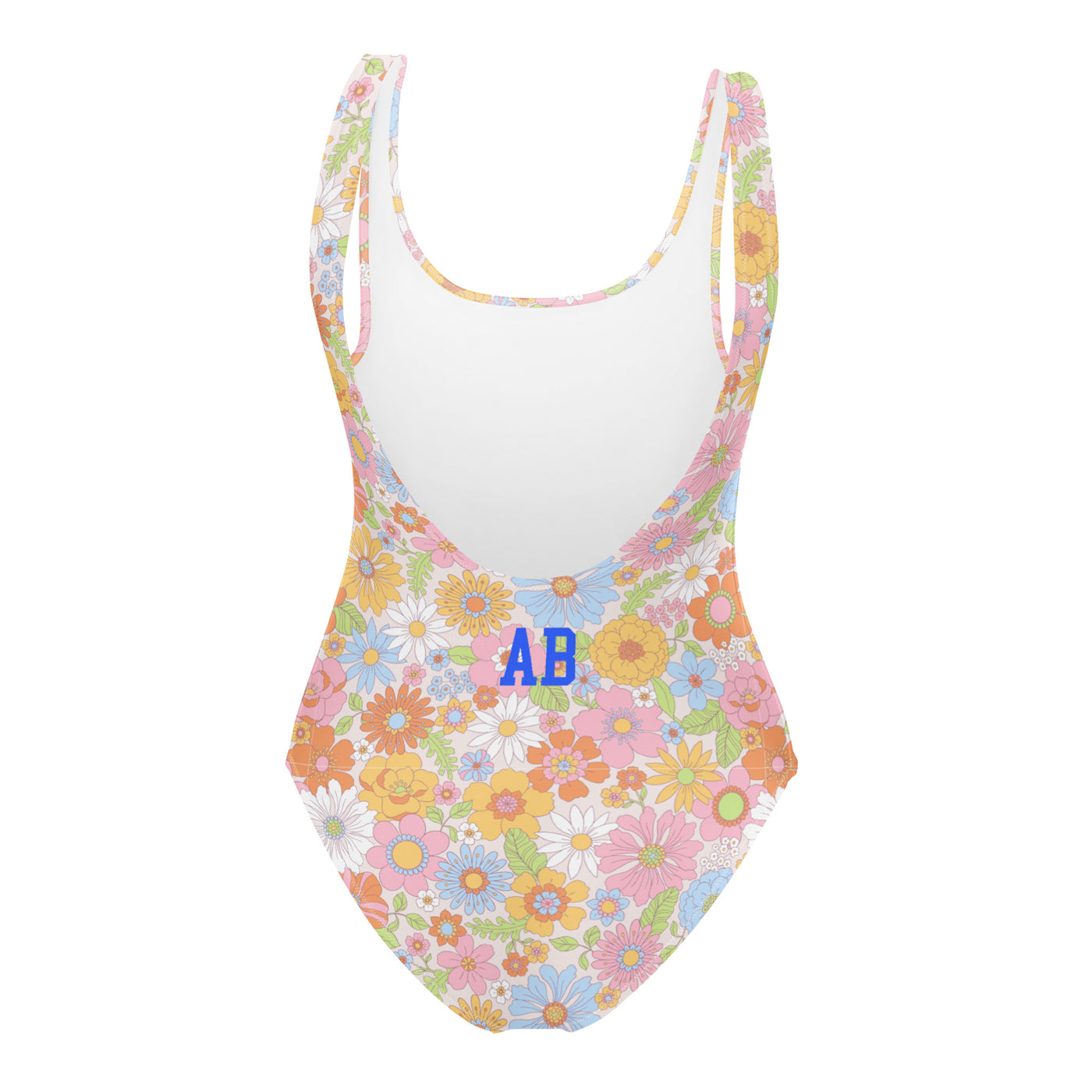 Initialed 'Flower Power' One-Piece Swimsuit