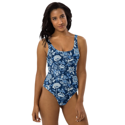 'Blue & White Chino' One-Piece Swimsuit