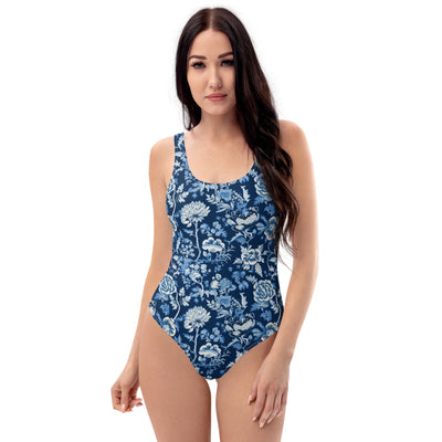 'Blue & White Chino' One-Piece Swimsuit