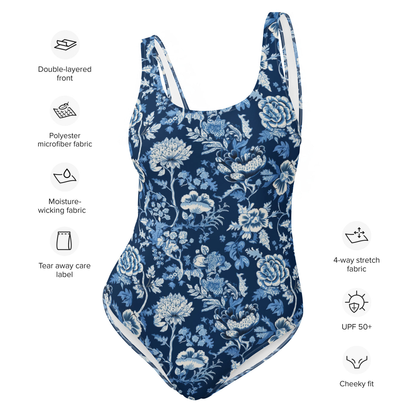 'Blue & White Chino' One-Piece Swimsuit