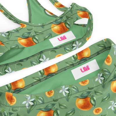 'Citrus Bloom' High-Waisted Bikini