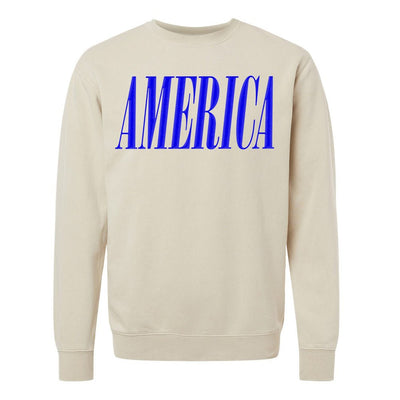 'America' PUFF Pigment Dyed Crewneck Sweatshirt - United Monograms