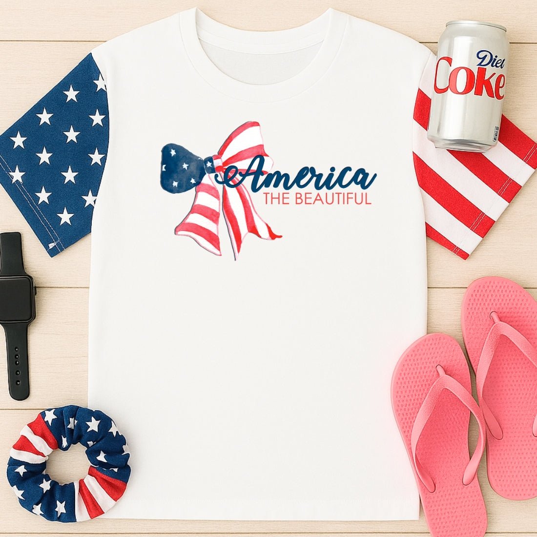 'America The BOW - utiful' Stars & Stripes T-Shirt - United Monograms