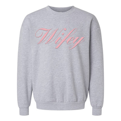 American Apparel 'Wifey' PUFF Crewneck Sweatshirt - United Monograms