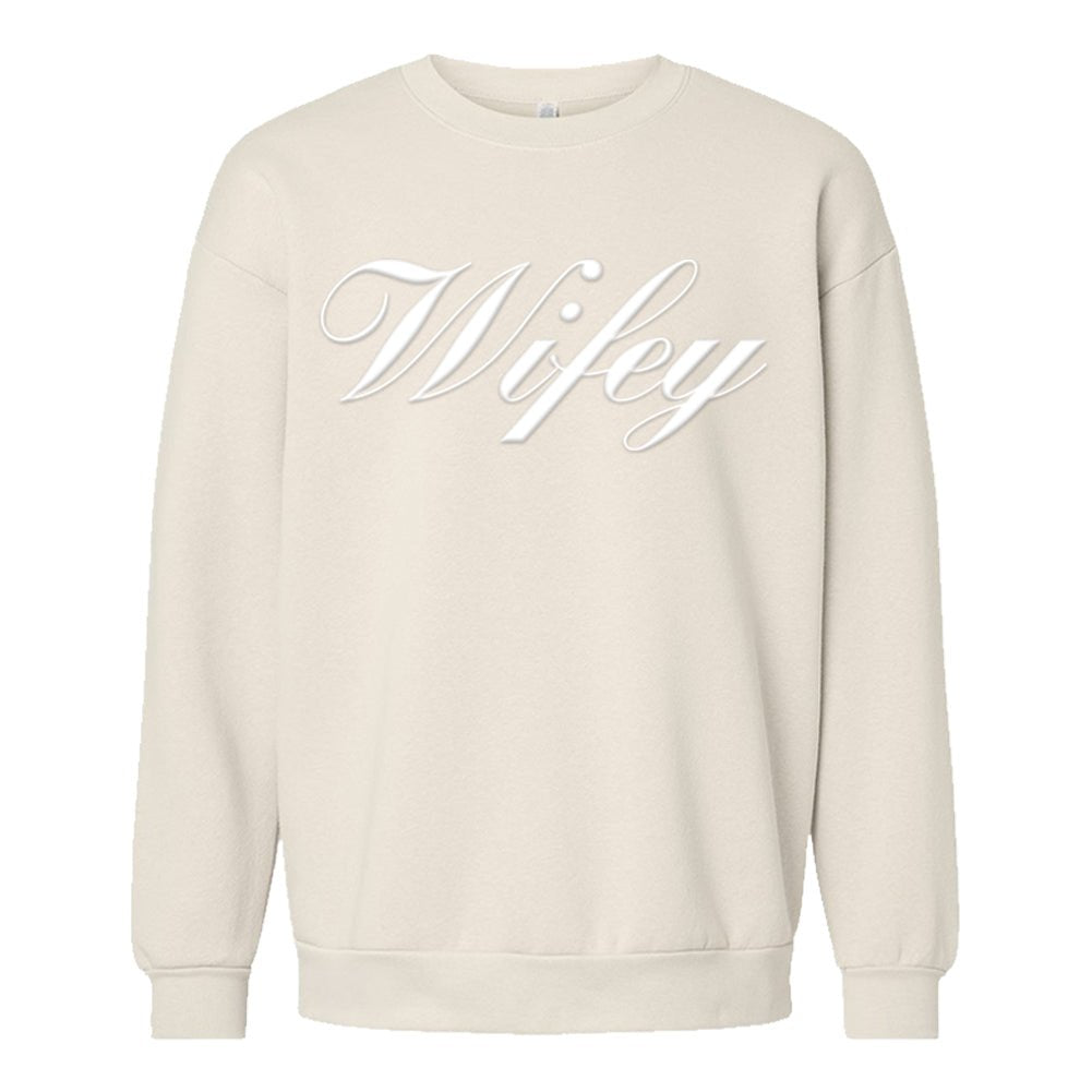 American Apparel 'Wifey' PUFF Crewneck Sweatshirt - United Monograms