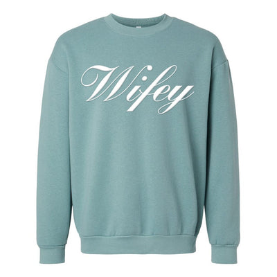 American Apparel 'Wifey' PUFF Crewneck Sweatshirt - United Monograms