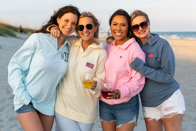 American Flag Coastal Pullover - United Monograms