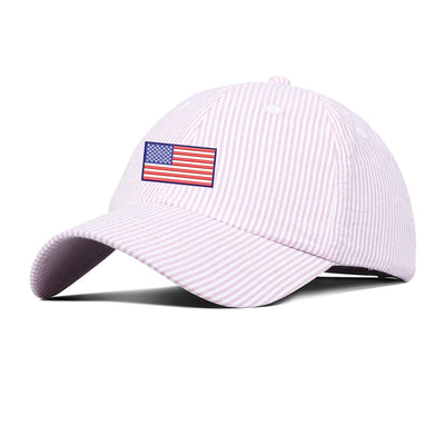 American Flag Seersucker/Gingham Hat - United Monograms