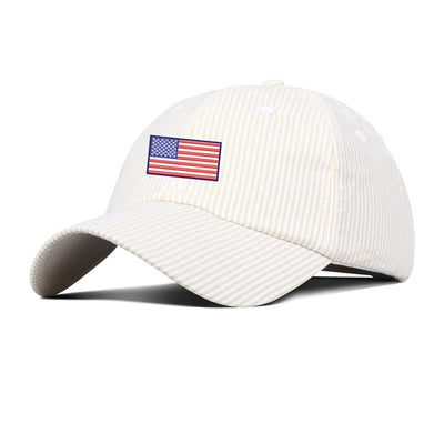 American Flag Seersucker/Gingham Hat - United Monograms