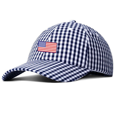 American Flag Seersucker/Gingham Hat - United Monograms
