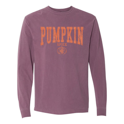 Monogramed 'Pumpkin Spice Varsity' Long Sleeve T-Shirt