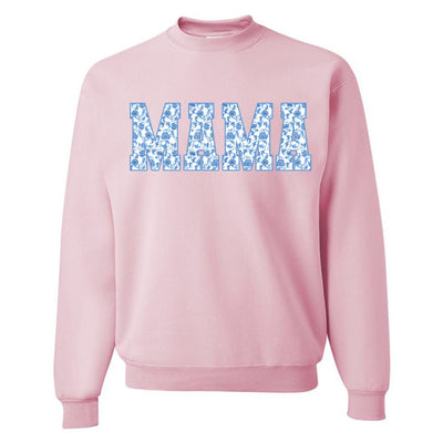 'Blue & White Chinoiserie 'Mama' Crewneck Sweatshirt - United Monograms