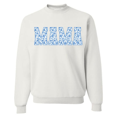 'Blue & White Chinoiserie 'Mama' Crewneck Sweatshirt - United Monograms