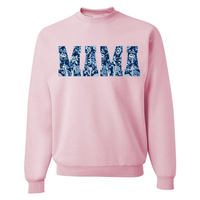 'Blue & White Chinoiserie 'Mama' Crewneck Sweatshirt - United Monograms