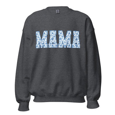 'Blue & White Chinoiserie 'Mama' Crewneck Sweatshirt - United Monograms