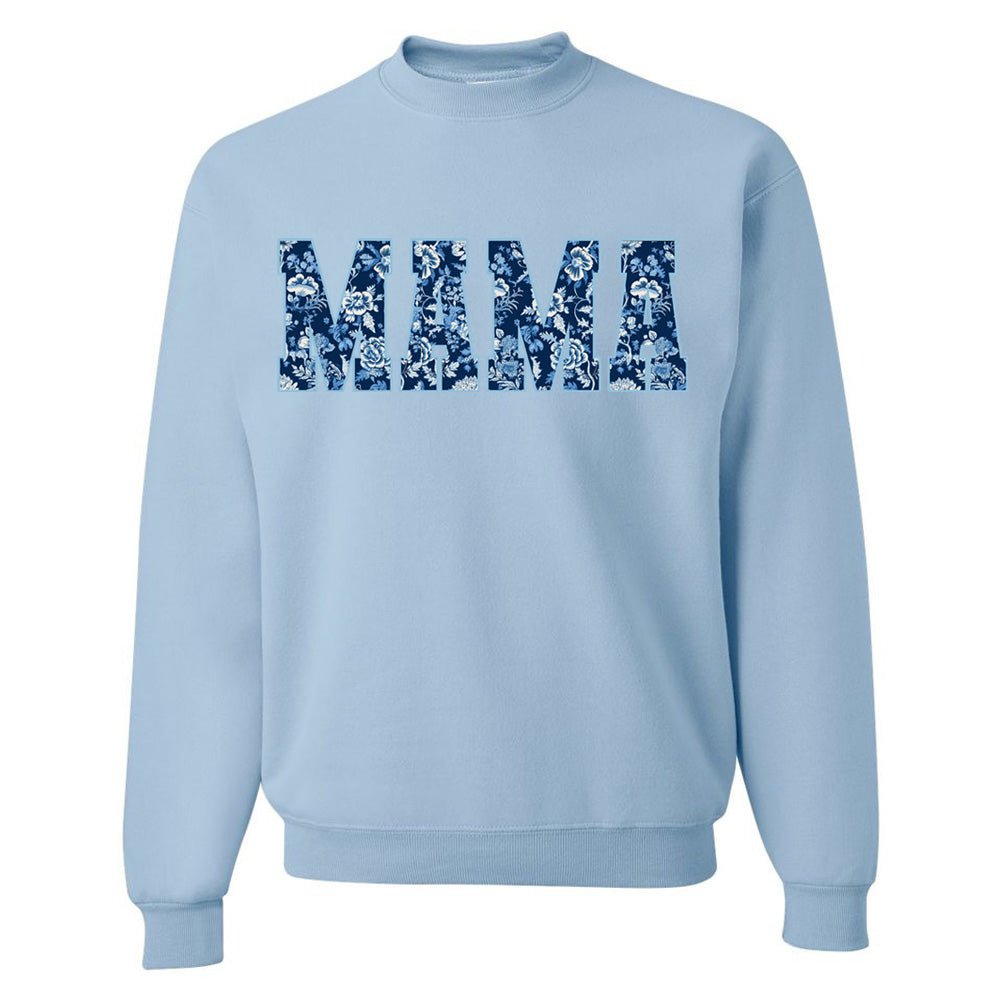 'Blue & White Chinoiserie 'Mama' Crewneck Sweatshirt - United Monograms