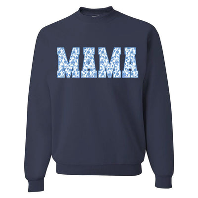 'Blue & White Chinoiserie 'Mama' Crewneck Sweatshirt - United Monograms