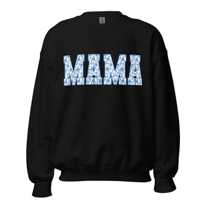 'Blue & White Chinoiserie 'Mama' Crewneck Sweatshirt - United Monograms