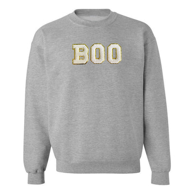 Boo Letter Patch Crewneck Sweatshirt - United Monograms
